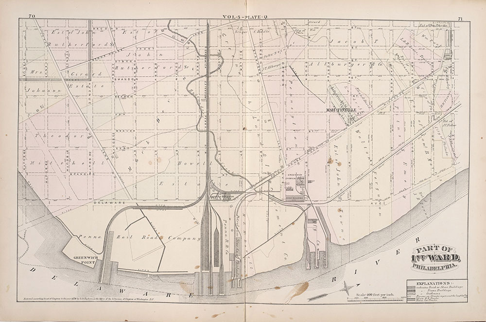 City Atlas of Philadelphia, 1st, 26th and 30th Wards, 1876, Plate Q