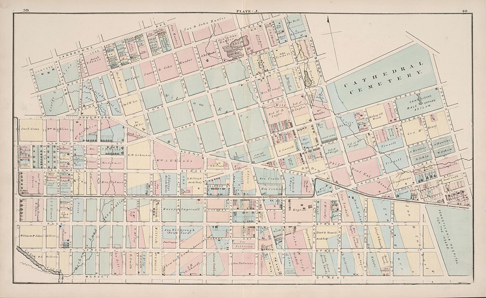 City Atlas of Philadelphia, 24th and 27th Wards, 1872, Plate J