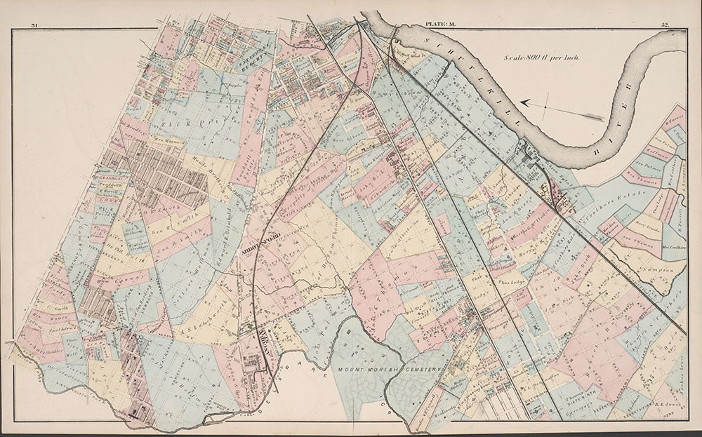 City Atlas of Philadelphia, 24th and 27th Wards, 1872, Plate M