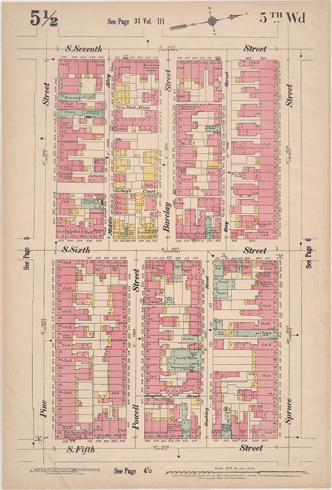 Insurance Maps of the City of Philadelphia, 1897, Plate 5 1/2