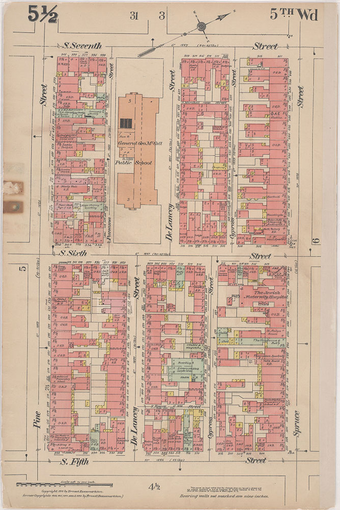 Insurance Maps of the City of Philadelphia, 1915-1916, Plate 5 1/2