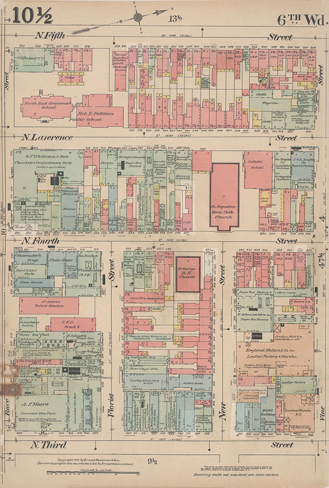 Insurance Maps of the City of Philadelphia, 1915-1916, Plate 10 1/2