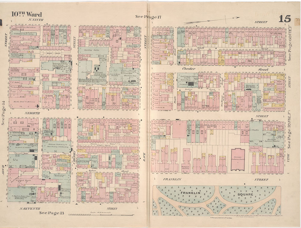 Insurance Maps of the City of Philadelphia, 1887, Plate 15
