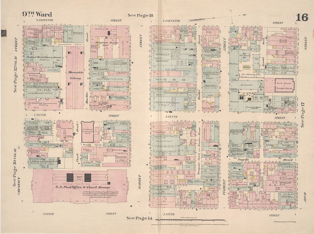 Insurance Maps of the City of Philadelphia, 1887, Plate 16