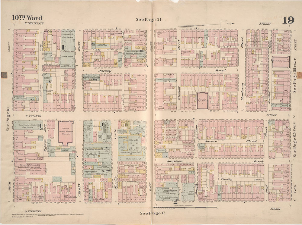 Insurance Maps of the City of Philadelphia, 1887, Plate 19