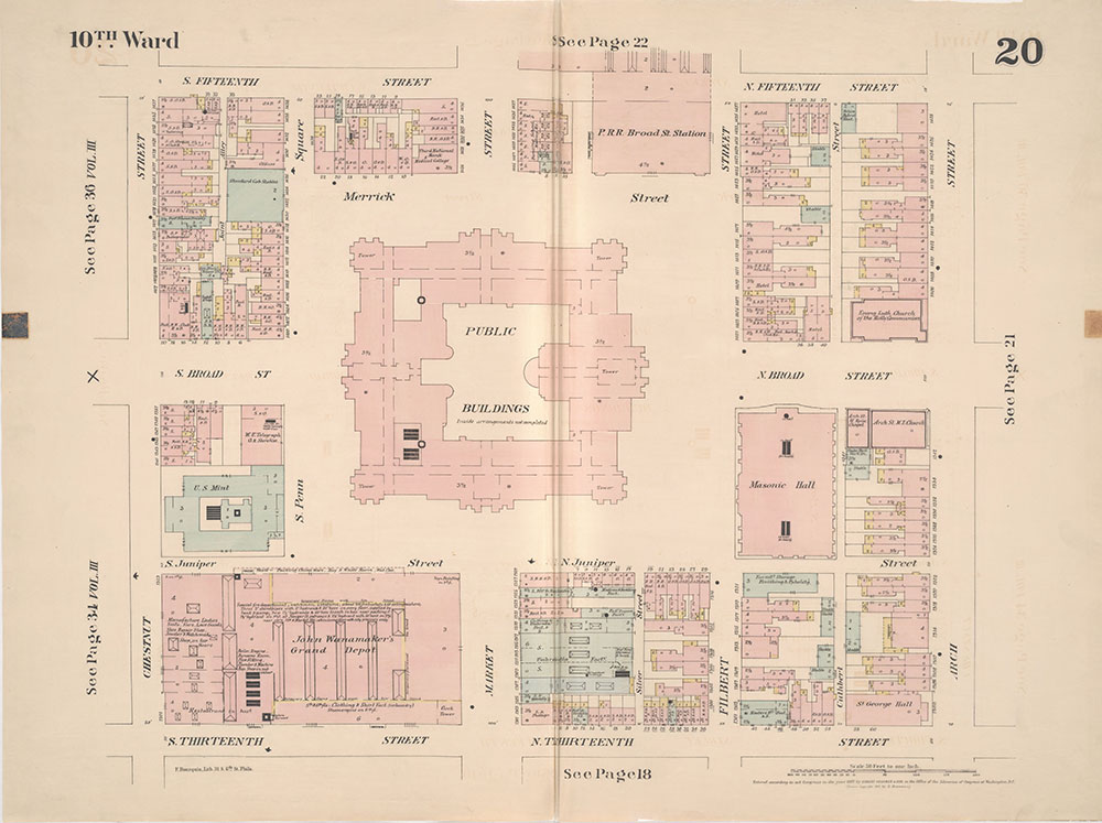 Insurance Maps of the City of Philadelphia, 1887, Plate 20