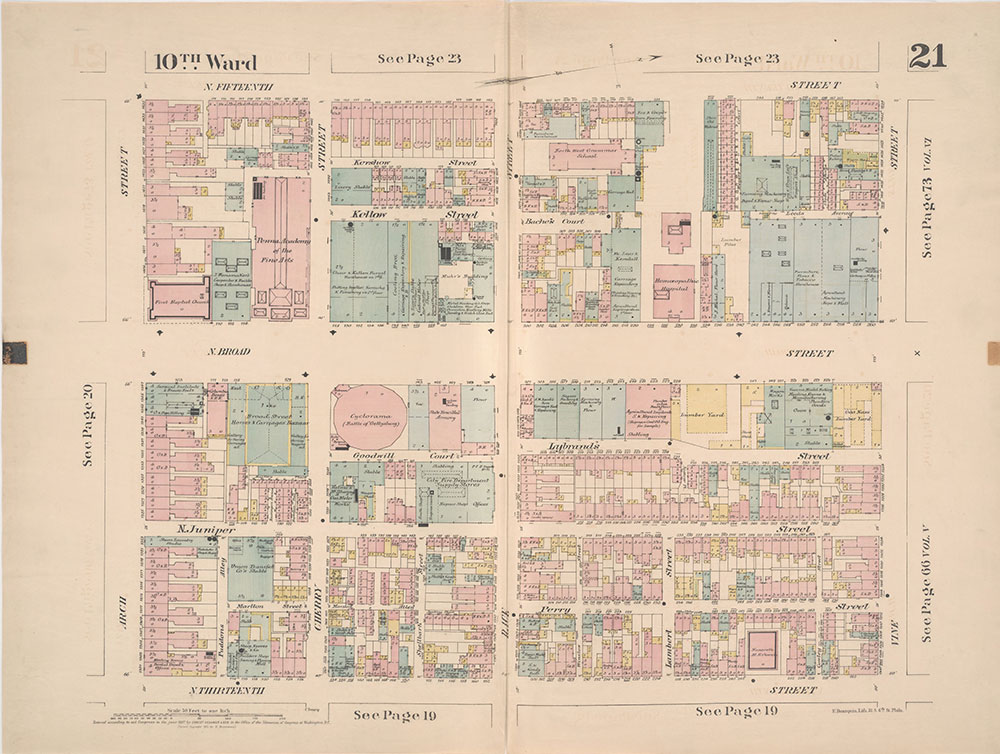 Insurance Maps of the City of Philadelphia, 1887, Plate 21