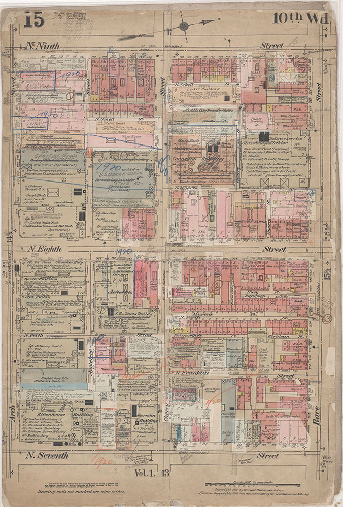 Insurance Maps of the City of Philadelphia, 1915-1920, Plate 15