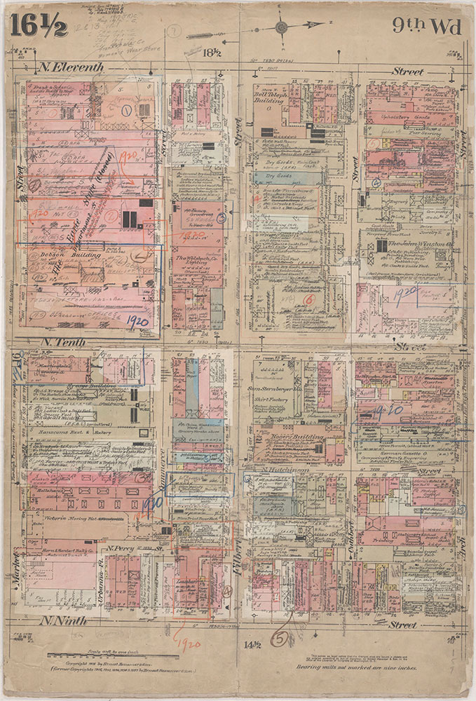 Insurance Maps of the City of Philadelphia, 1915-1920, Plate 16 1/2