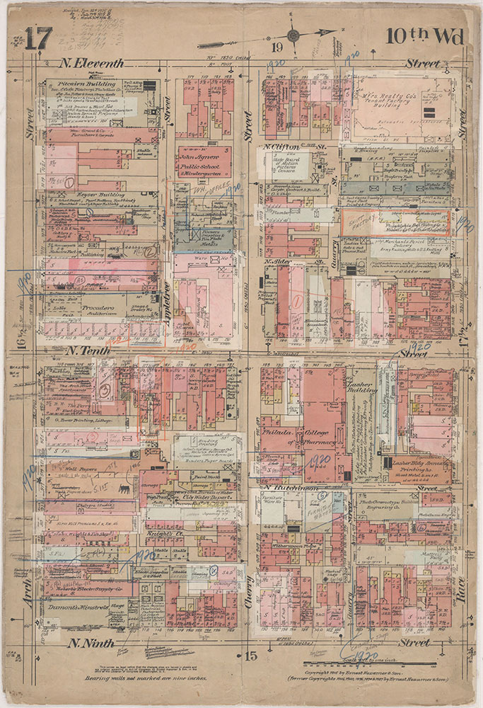 Insurance Maps of the City of Philadelphia, 1915-1920, Plate 17