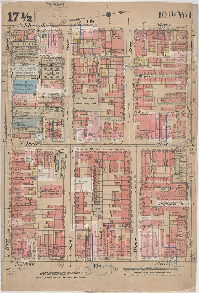 Insurance Maps of the City of Philadelphia, 1915-1920, Plate 17 1/2