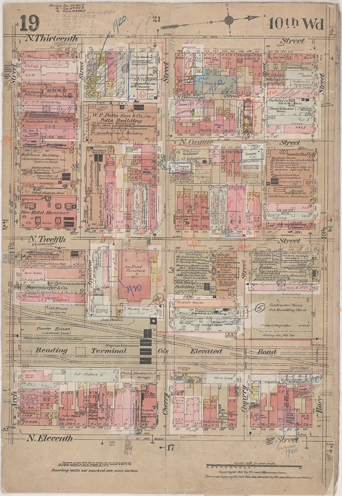 Insurance Maps of the City of Philadelphia, 1915-1920, Plate 19