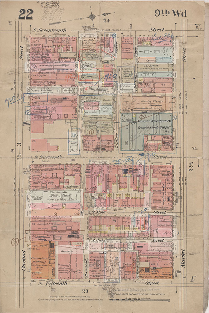 Insurance Maps of the City of Philadelphia, 1915-1920, Plate 22