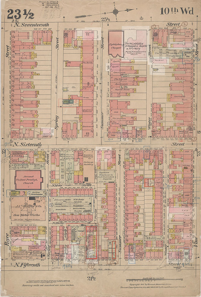 Insurance Maps of the City of Philadelphia, 1915-1920, Plate 23 1/2