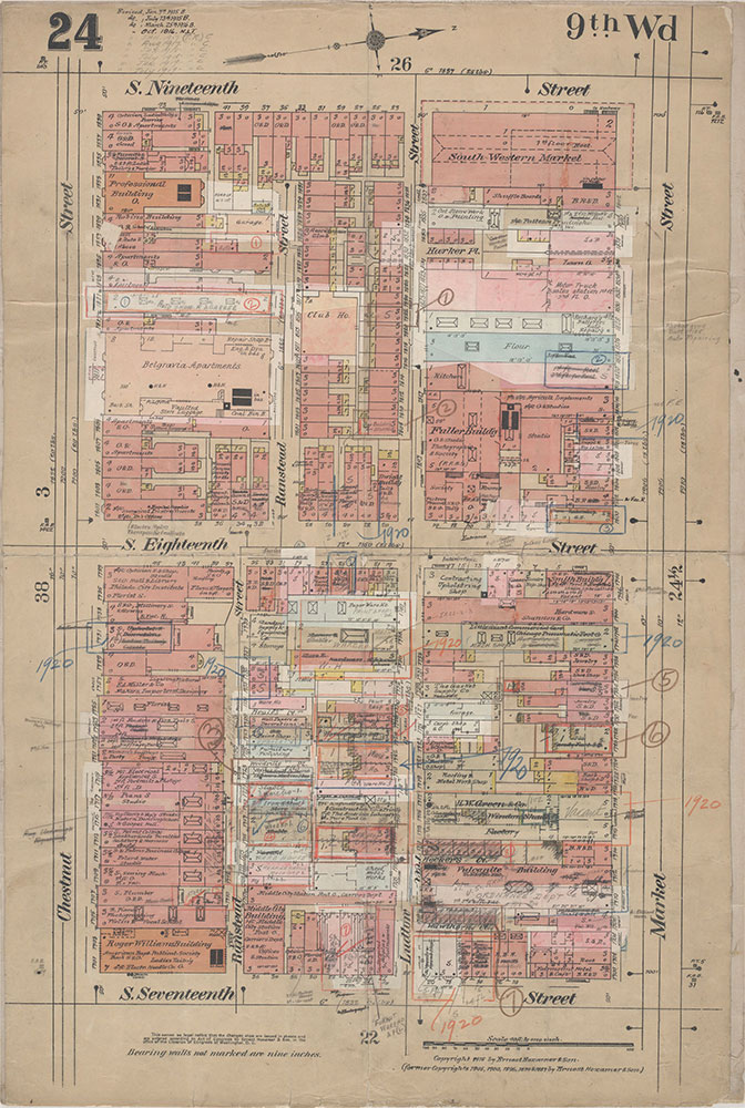 Insurance Maps of the City of Philadelphia, 1915-1920, Plate 24