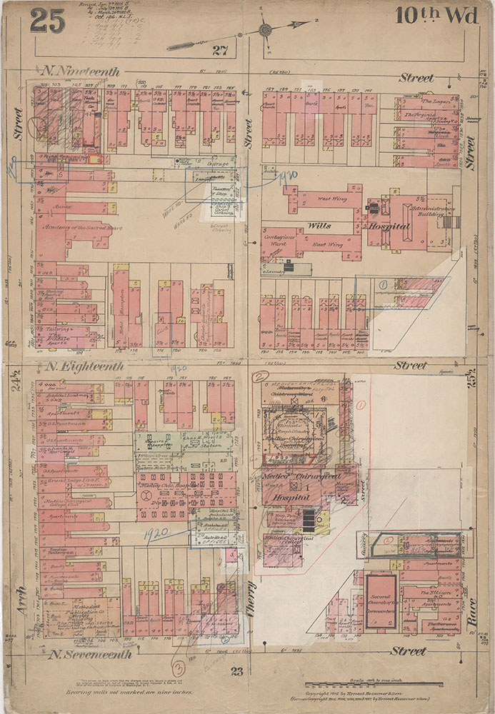 Insurance Maps of the City of Philadelphia, 1915-1920, Plate 25