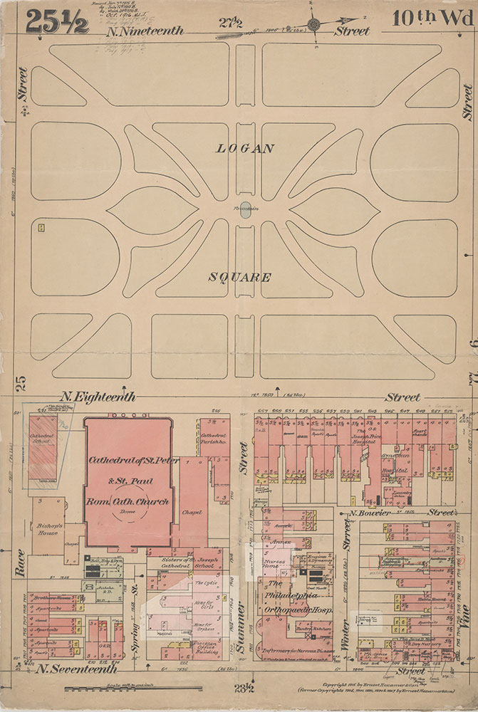 Insurance Maps of the City of Philadelphia, 1915-1920, Plate 25 1/2