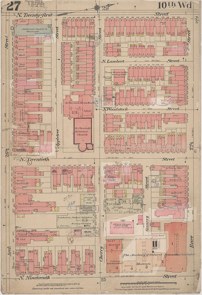 Insurance Maps of the City of Philadelphia, 1915-1920, Plate 27
