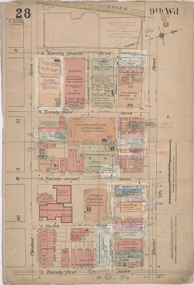 Insurance Maps of the City of Philadelphia, 1915-1920, Plate 28