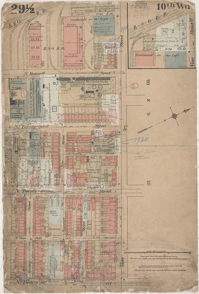 Insurance Maps of the City of Philadelphia, 1915-1920, Plate 29 1/2