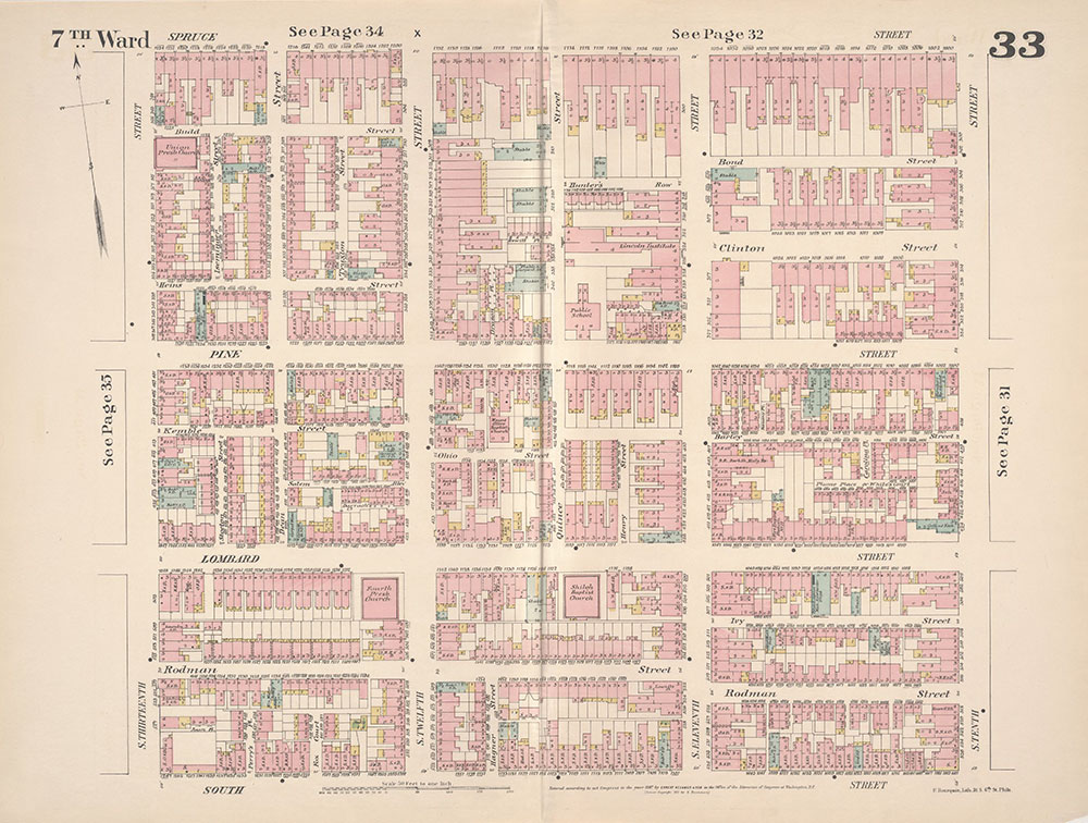Insurance Maps of the City of Philadelphia, 1887, Plate 33