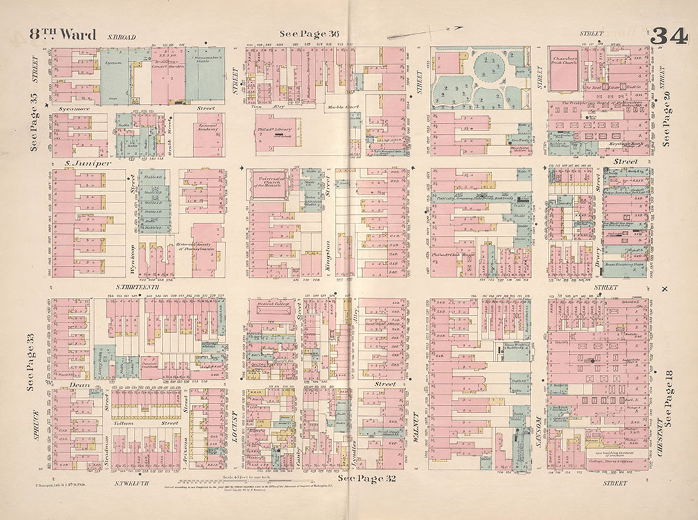 Insurance Maps of the City of Philadelphia, 1887, Plate 34