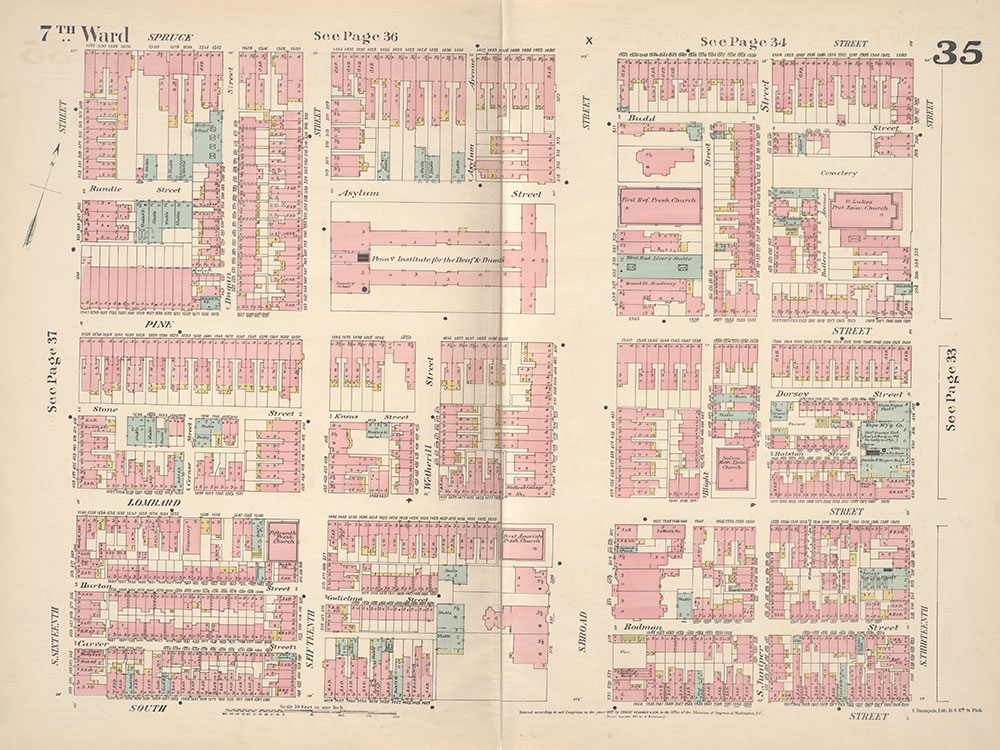 Insurance Maps of the City of Philadelphia, 1887, Plate 35