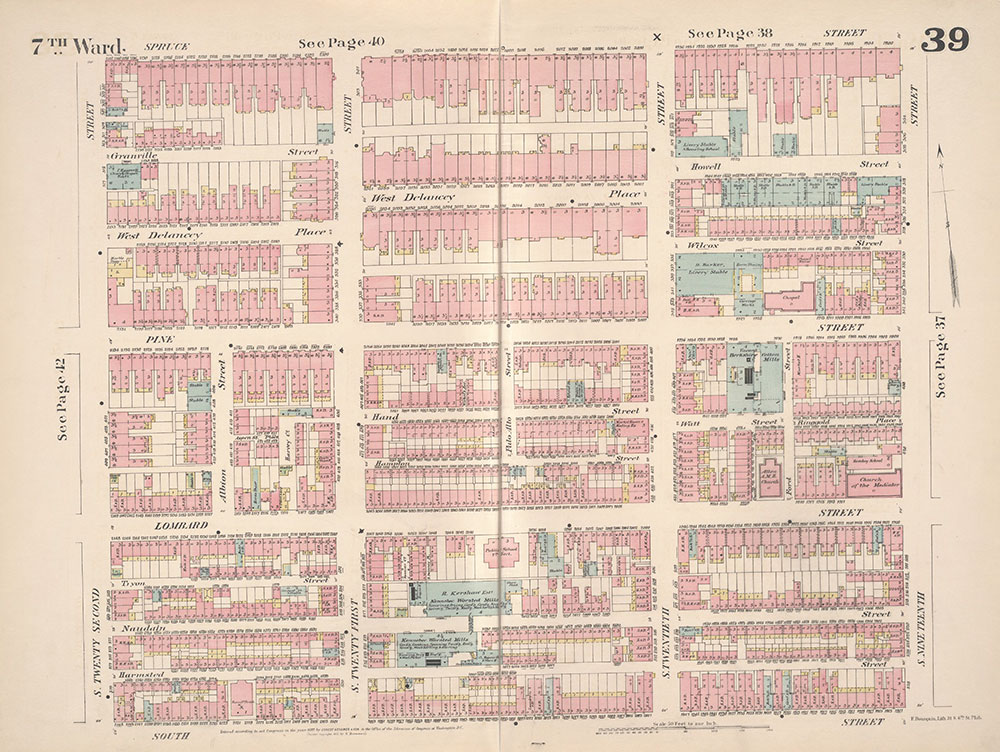 Insurance Maps of the City of Philadelphia, 1887, Plate 39