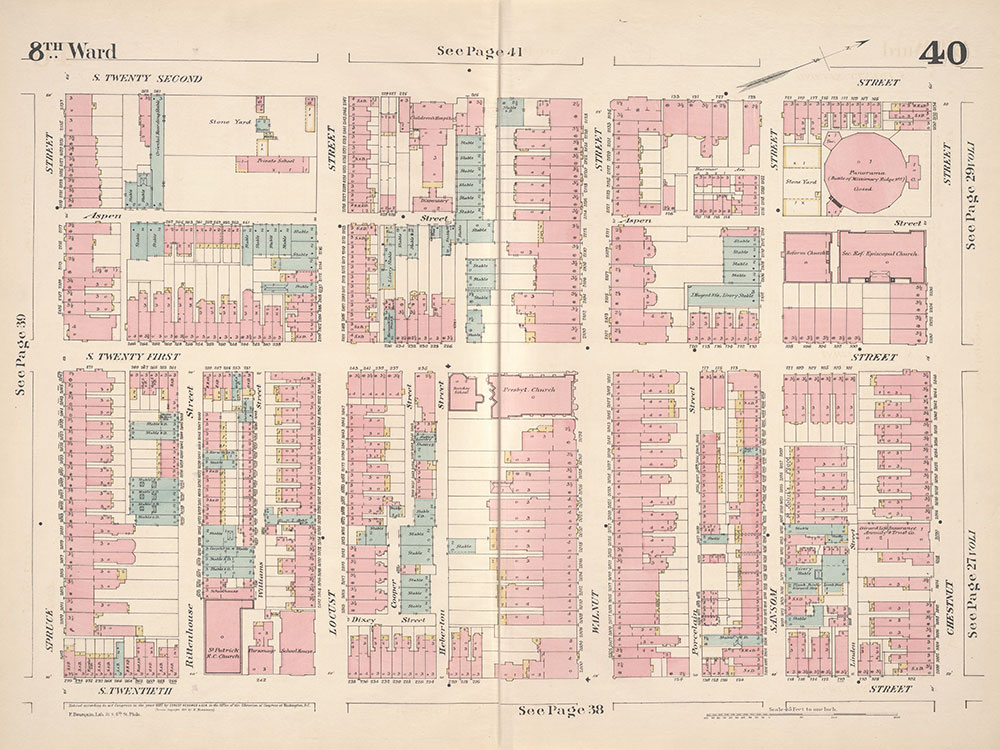 Insurance Maps of the City of Philadelphia, 1887, Plate 40
