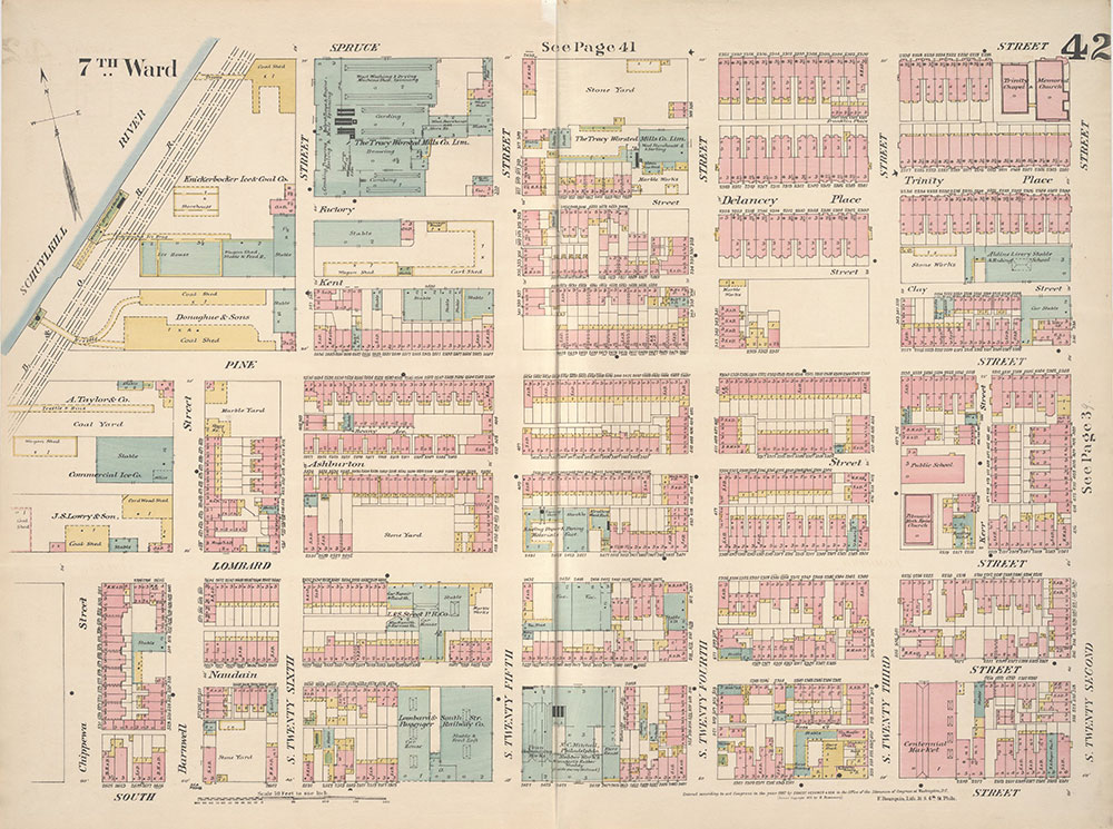 Insurance Maps of the City of Philadelphia, 1887, Plate 42