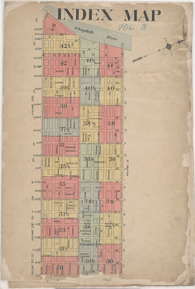 Insurance Maps of the City of Philadelphia, 1908-1920, Map Index