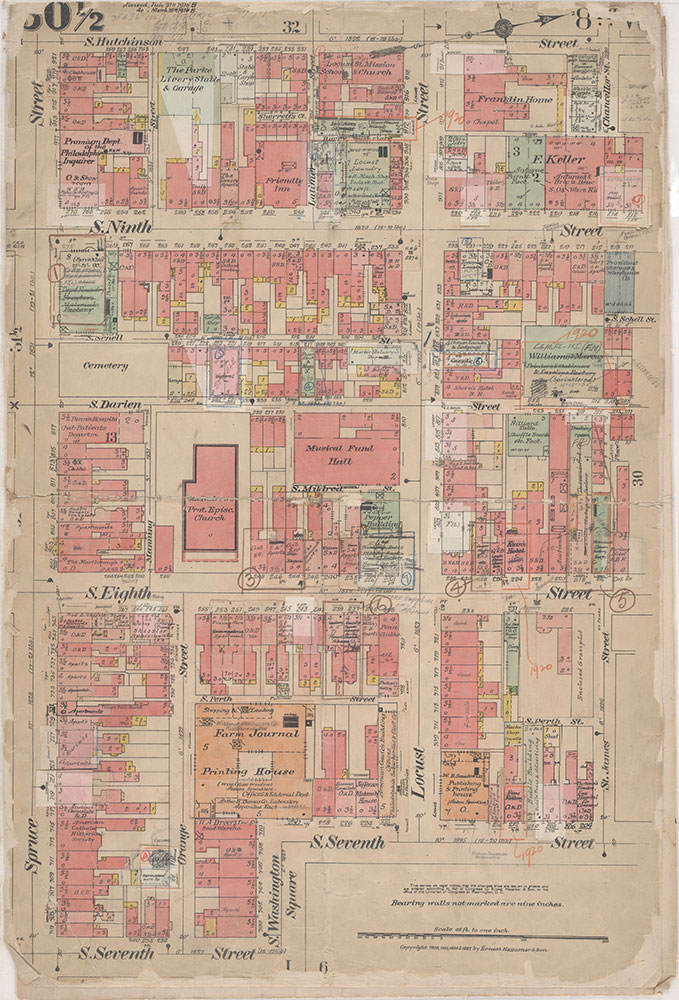 Insurance Maps of the City of Philadelphia, 1908-1920, Plate 30 1/2