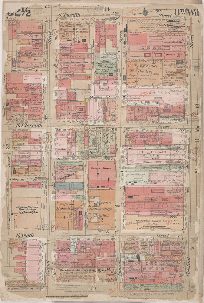 Insurance Maps of the City of Philadelphia, 1908-1920, Plate 32 1/2