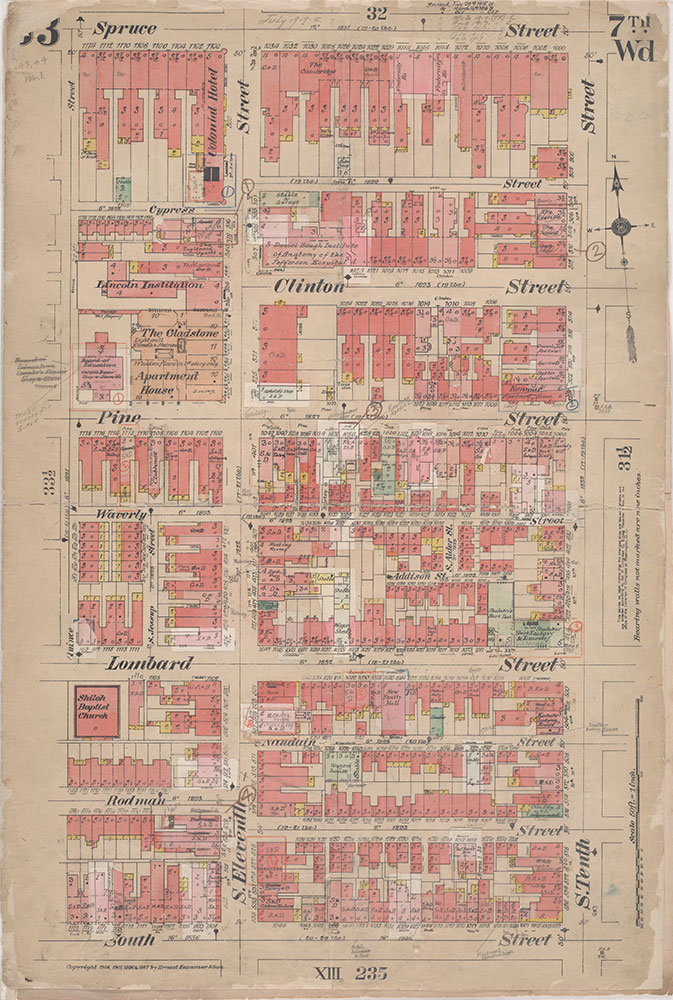 Insurance Maps of the City of Philadelphia, 1908-1920, Plate 33
