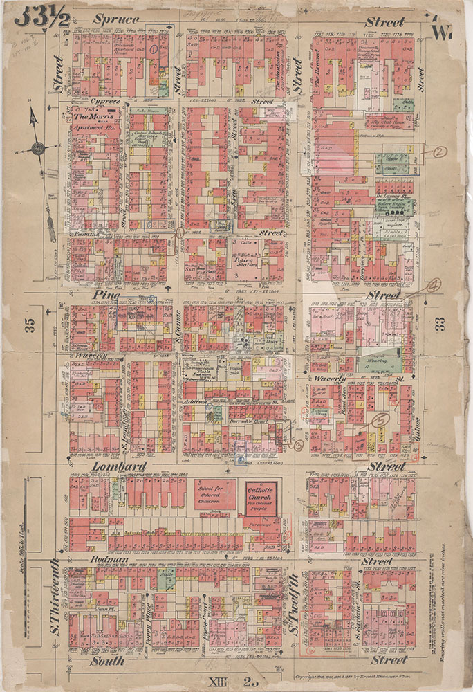 Insurance Maps of the City of Philadelphia, 1908-1920, Plate 33 1/2