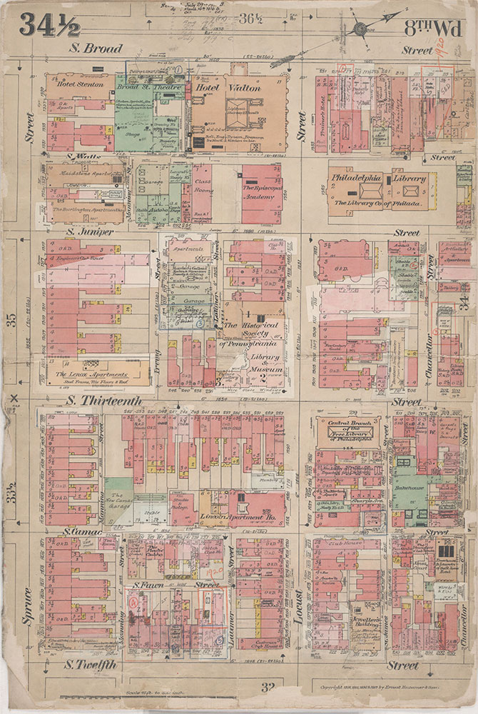 Insurance Maps of the City of Philadelphia, 1908-1920, Plate 34 1/2
