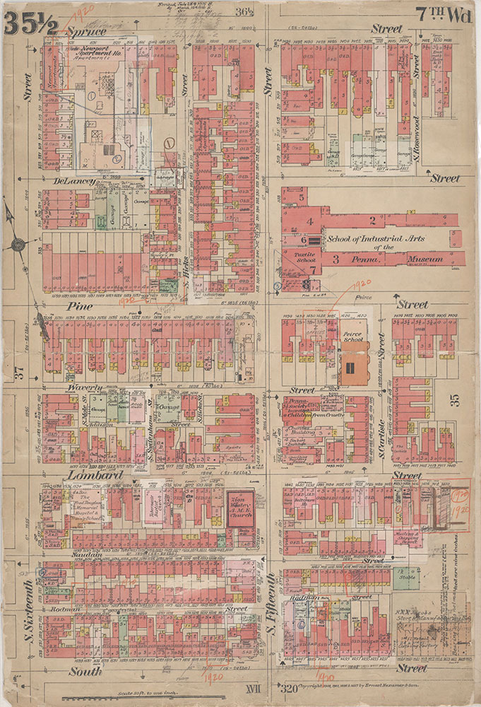 Insurance Maps of the City of Philadelphia, 1908-1920, Plate 35 1/2