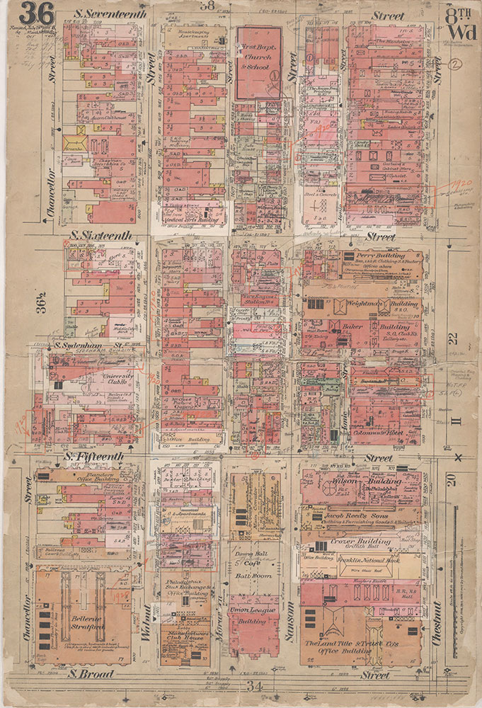 Insurance Maps of the City of Philadelphia, 1908-1920, Plate 36