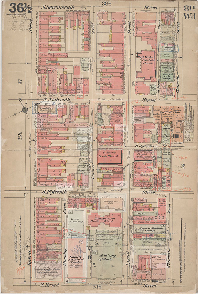 Insurance Maps of the City of Philadelphia, 1908-1920, Plate 36 1/2