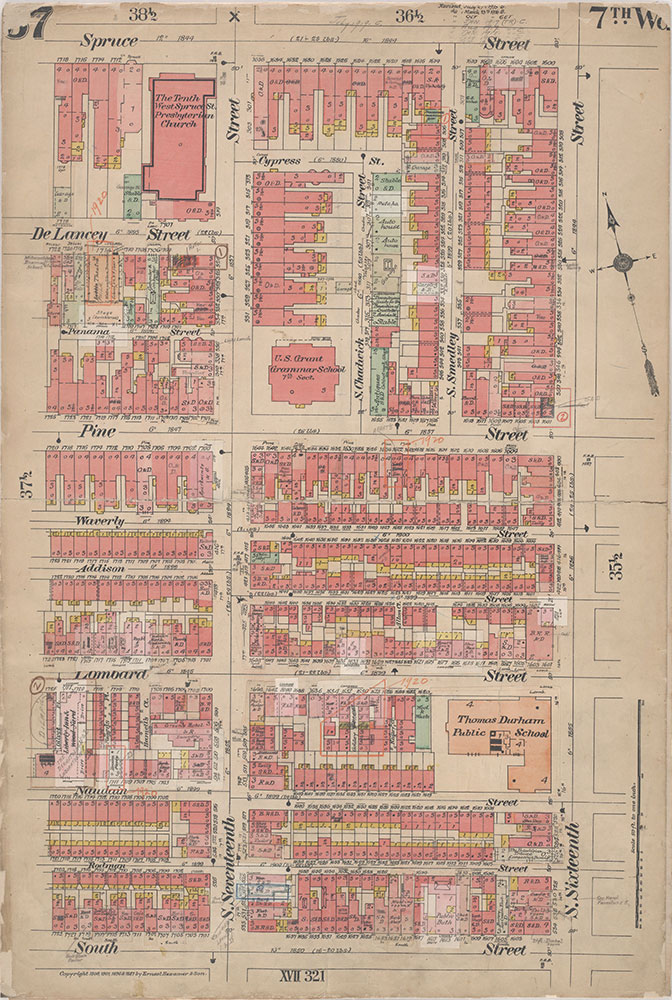 Insurance Maps of the City of Philadelphia, 1908-1920, Plate 37