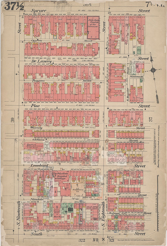 Insurance Maps of the City of Philadelphia, 1908-1920, Plate 37 1/2