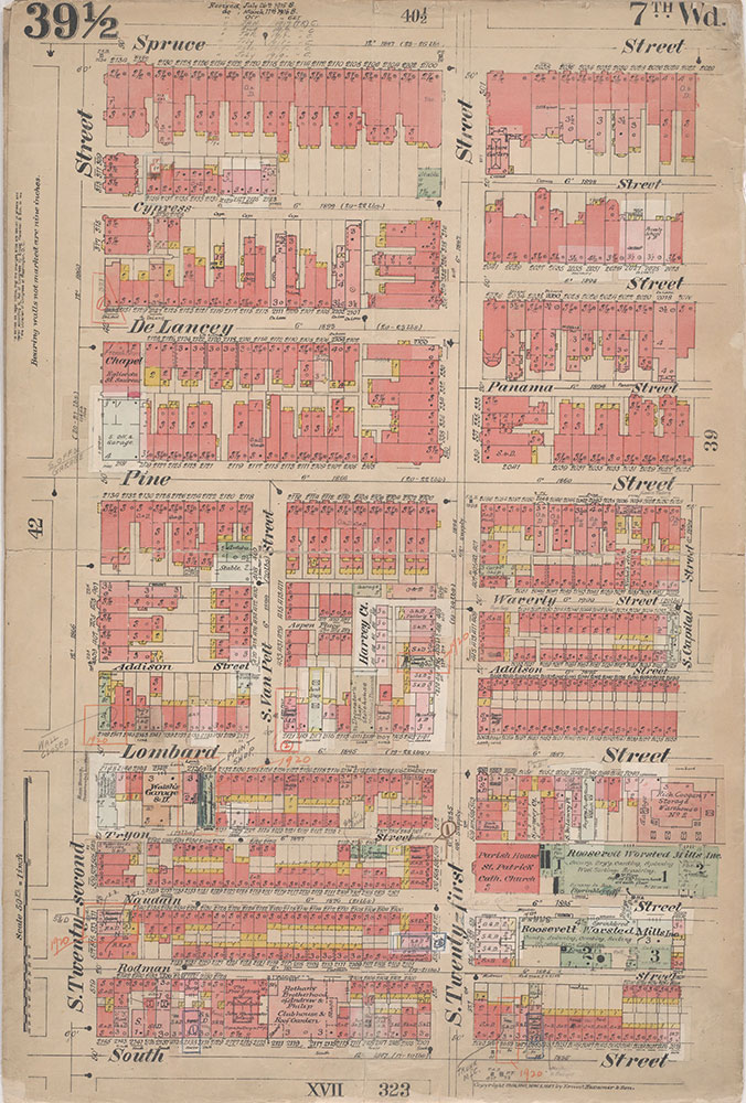Insurance Maps of the City of Philadelphia, 1908-1920, Plate 39 1/2