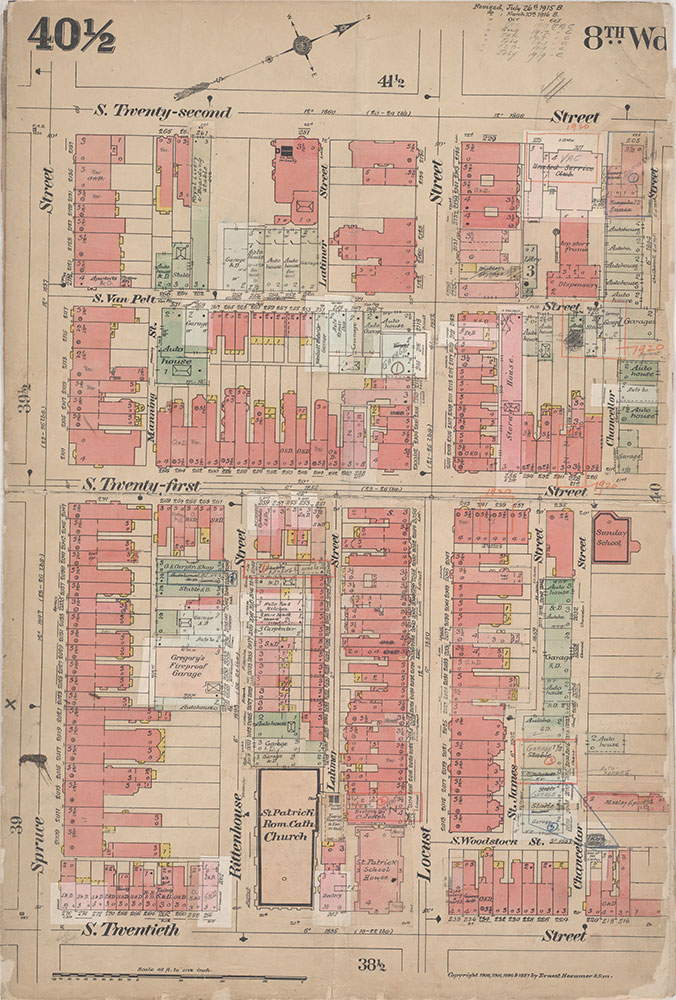 Insurance Maps of the City of Philadelphia, 1908-1920, Plate 40 1/2