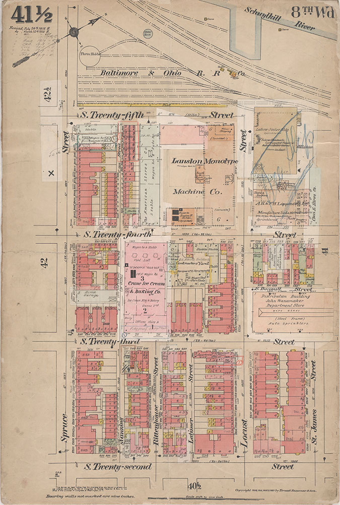 Insurance Maps of the City of Philadelphia, 1908-1920, Plate 41 1/2