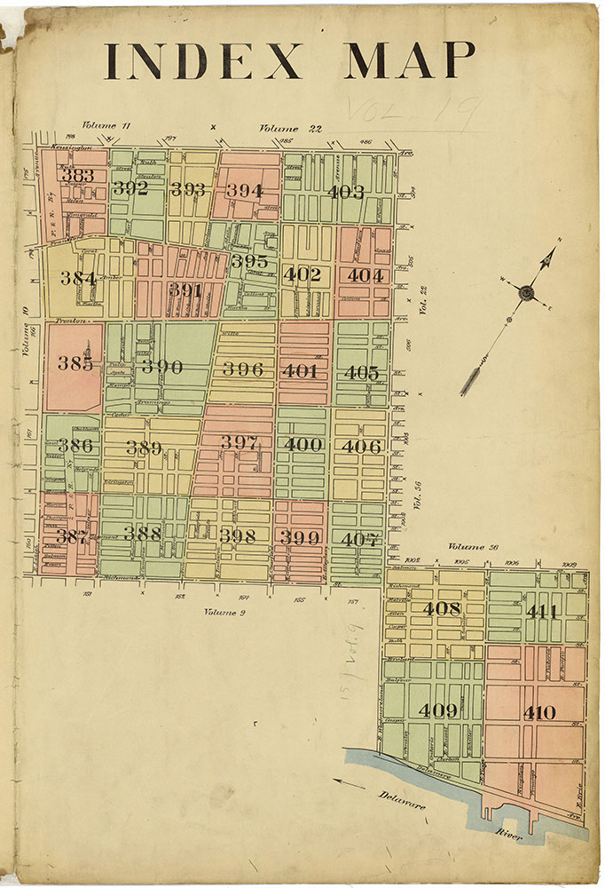 Insurance Maps of the City of Philadelphia, 1913-1918, Map Index