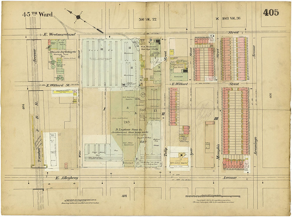 Insurance Maps of the City of Philadelphia, 1913-1918, Plate 405