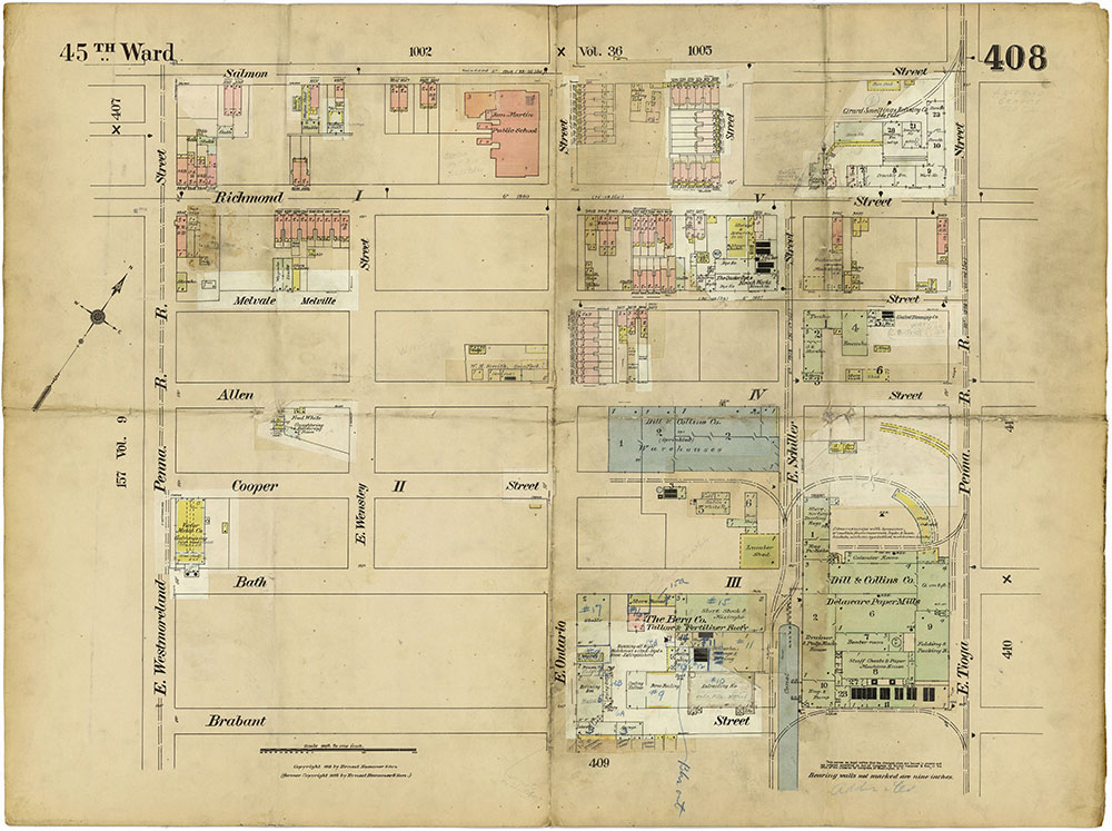 Insurance Maps of the City of Philadelphia, 1913-1918, Plate 408