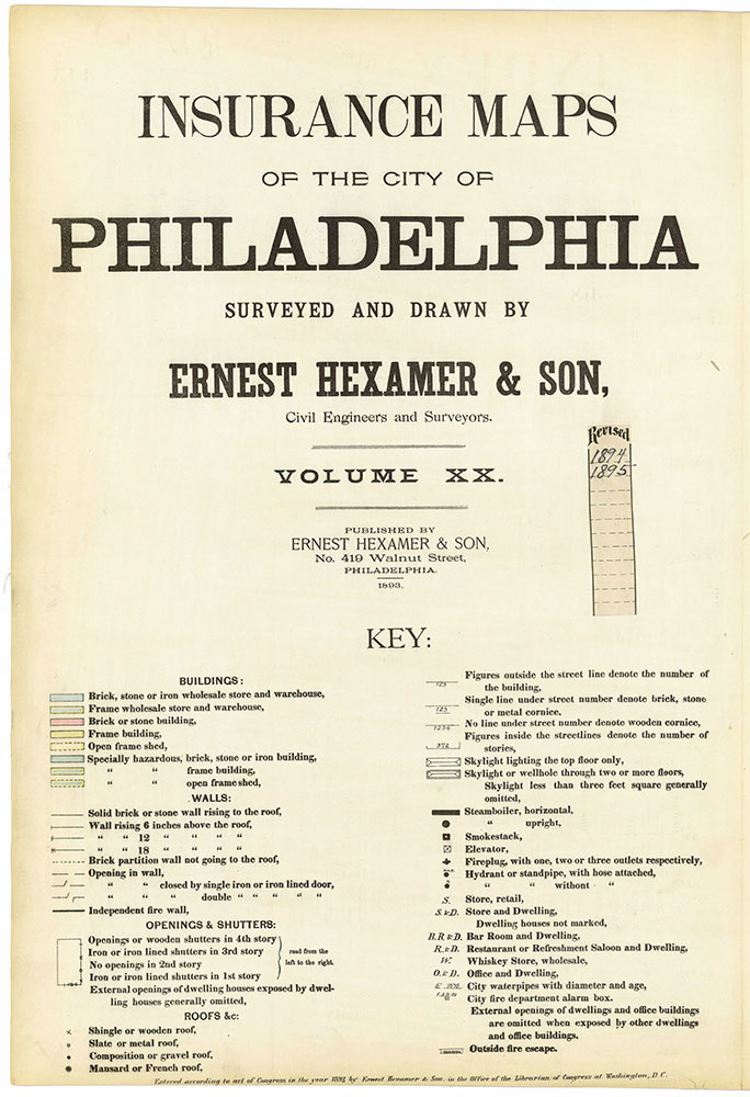 Insurance Maps of the City of Philadelphia, 1893-1895, Title Page