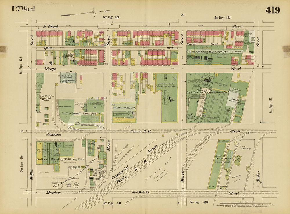 Insurance Maps of the City of Philadelphia, 1893-1895, Plate 419