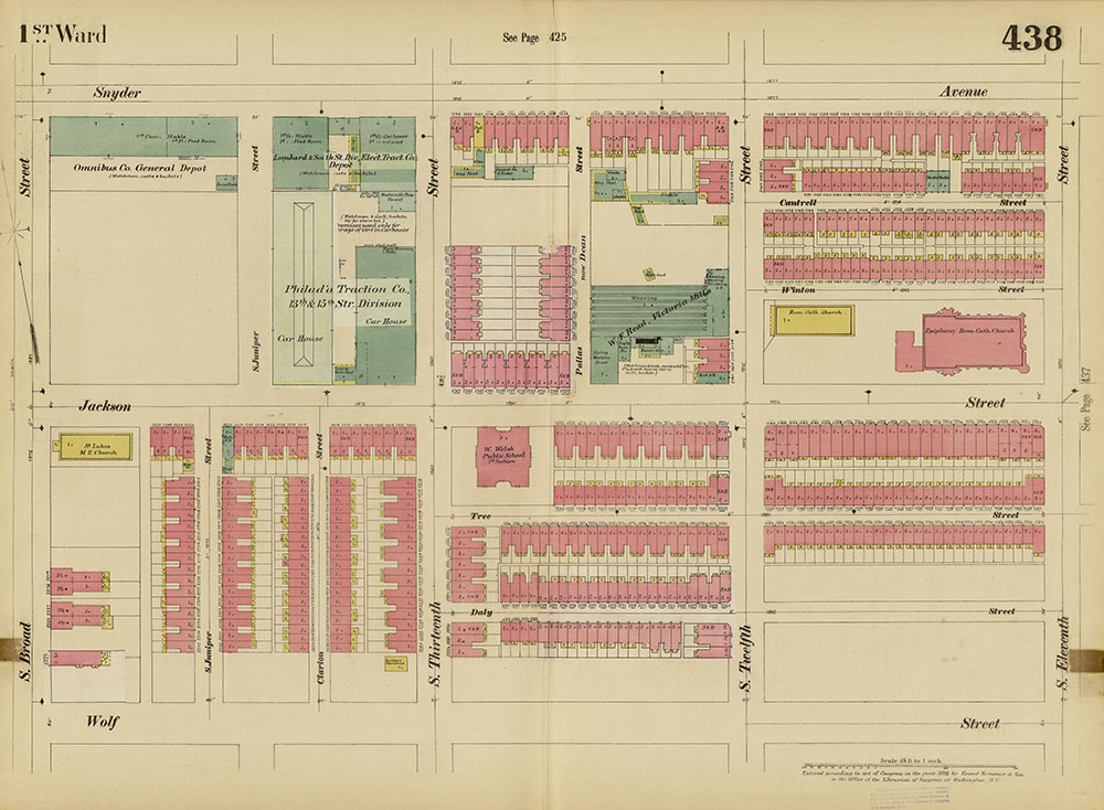 Insurance Maps of the City of Philadelphia, 1893-1895, Plate 438